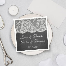 Het Collectie Chalkboard en Lace Wedding Servetten