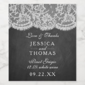 Het Collectie Chalkboard en Lace Wedding Wijn Etiket (Enkel label)
