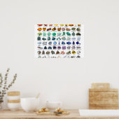 Het Collectie Crystal Rainbow Rock Geology Poster (Keuken)