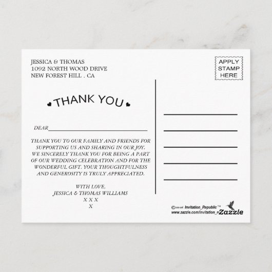 Het Collectie Elegant Marble Effect Wedding Briefkaart (Achterkant)