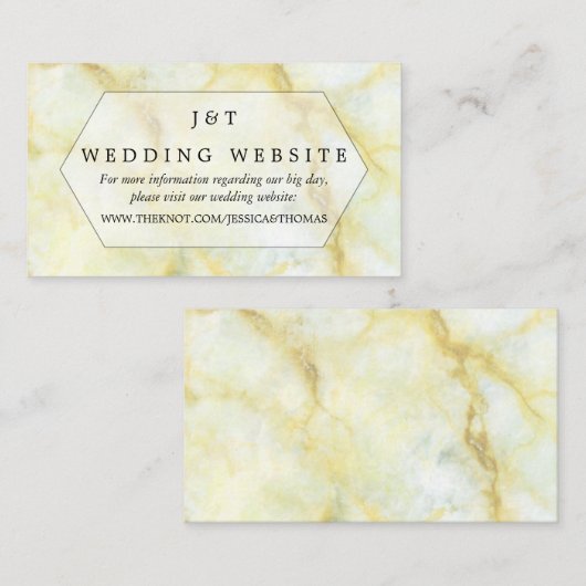 Het Collectie Elegant Marble Effect Wedding Informatiekaartje (Voorkant / Achterkant)