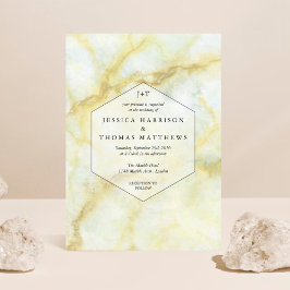 Het Collectie Elegant Marble Effect Wedding Kaart