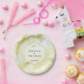 Het Collectie Elegant Marble Effect Wedding Papieren Bordje (Feest)