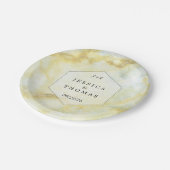 Het Collectie Elegant Marble Effect Wedding Papieren Bordje (Gekanteld)