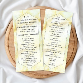 Het Collectie Elegant Marble Effect Wedding Programmakaart