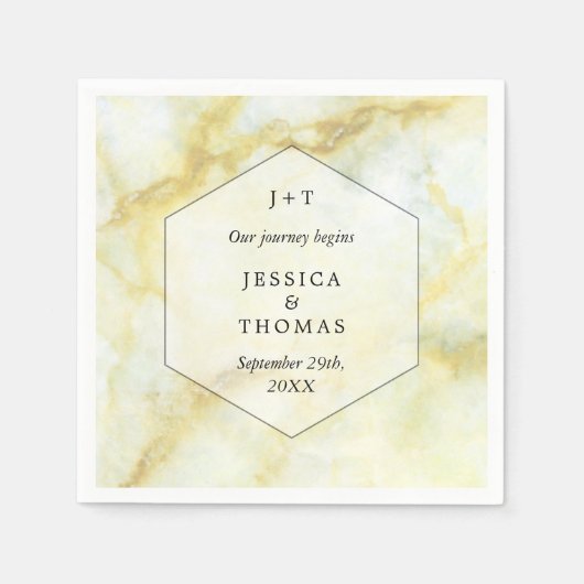 Het Collectie Elegant Marble Effect Wedding Servet (Voorkant)