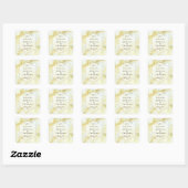 Het Collectie Elegant Marble Effect Wedding Vierkante Sticker (Vel)