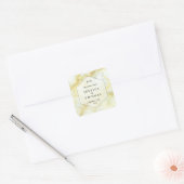 Het Collectie Elegant Marble Effect Wedding Vierkante Sticker (Envelop)