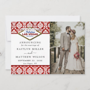 Het Collectie Glitter Damask Las Vegas Wedding Aankondiging