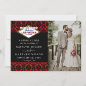 Het Collectie Glitter Damask Las Vegas Wedding Aankondiging (Voorkant)