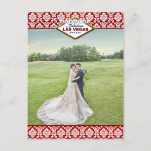 Het Collectie Glitter Damask Las Vegas Wedding Aankondigingskaart