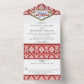 Het Collectie Glitter Damask Las Vegas Wedding All In One Uitnodiging (Binnen)