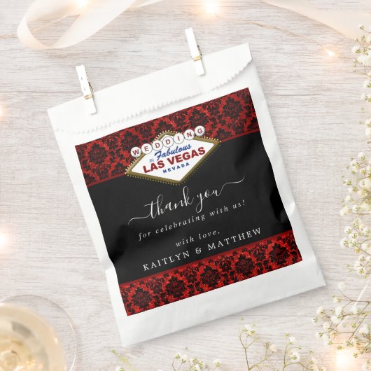 Het Collectie Glitter Damask Las Vegas Wedding Bedankzakje (Geknipt)