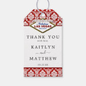 Het Collectie Glitter Damask Las Vegas Wedding Cadeaulabel (Voorkant)
