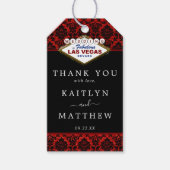 Het Collectie Glitter Damask Las Vegas Wedding Cadeaulabel (Voorkant)