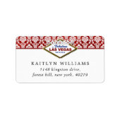 Het Collectie Glitter Damask Las Vegas Wedding Etiket (Voorkant)