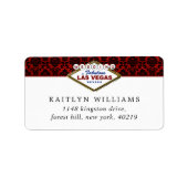 Het Collectie Glitter Damask Las Vegas Wedding Etiket (Voorkant)