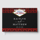 Het Collectie Glitter Damask Las Vegas Wedding Gastenboek (Voorkant)