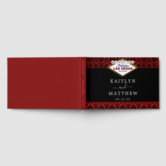 Het Collectie Glitter Damask Las Vegas Wedding Gastenboek (Volledig)