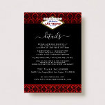 Het Collectie Glitter Damask Las Vegas Wedding Informatiekaartje<br><div class="desc">Viel in stijl met deze stijlvolle en zeer trendy trouwdetailkaarten. Dit ontwerp is gemakkelijk te personaliseren met uw speciale gebeurtenisformulering en uw gasten zullen enthousiast zijn wanneer zij deze geweldige kaarten ontvangen.</div>