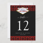 Het Collectie Glitter Damask Las Vegas Wedding Kaart (Achterkant)