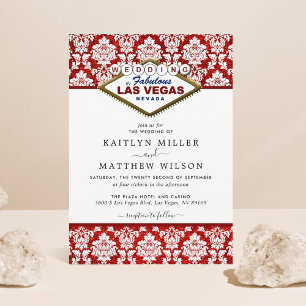 Het Collectie Glitter Damask Las Vegas Wedding Kaart