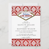 Het Collectie Glitter Damask Las Vegas Wedding Kaart (Voorkant)