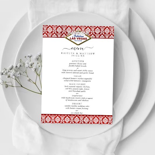 Het Collectie Glitter Damask Las Vegas Wedding Menu