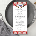 Het Collectie Glitter Damask Las Vegas Wedding Menu<br><div class="desc">Geniet in stijl met deze stijlvolle en zeer trendy trouwmenukaarten. Dit ontwerp is gemakkelijk te personaliseren met uw speciale gebeurtenisformulering en uw gasten zullen enthousiast zijn wanneer zij deze geweldige menu's zien.</div>
