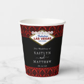 Het Collectie Glitter Damask Las Vegas Wedding Papieren Bekers (Achterkant)