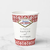 Het Collectie Glitter Damask Las Vegas Wedding Papieren Bekers (Achterkant)
