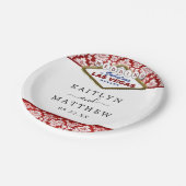 Het Collectie Glitter Damask Las Vegas Wedding Papieren Bordje (Gekanteld)