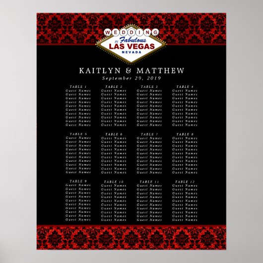 Het Collectie Glitter Damask Las Vegas Wedding Poster (Voorkant)