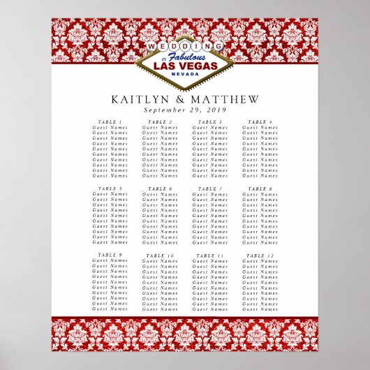 Het Collectie Glitter Damask Las Vegas Wedding Poster (Voorkant)