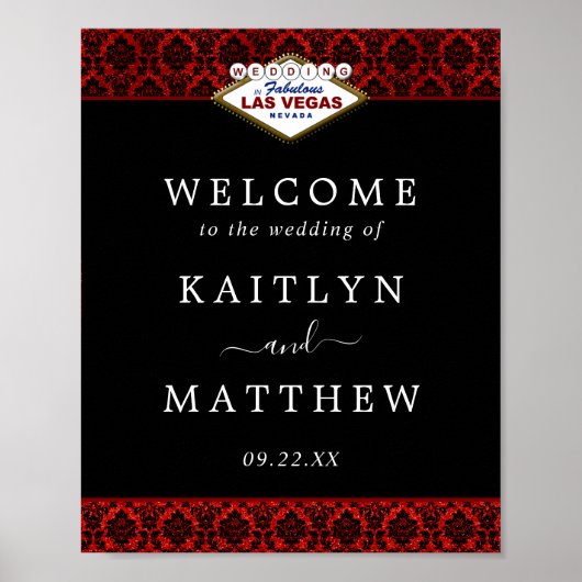 Het Collectie Glitter Damask Las Vegas Wedding Poster (Voorkant)