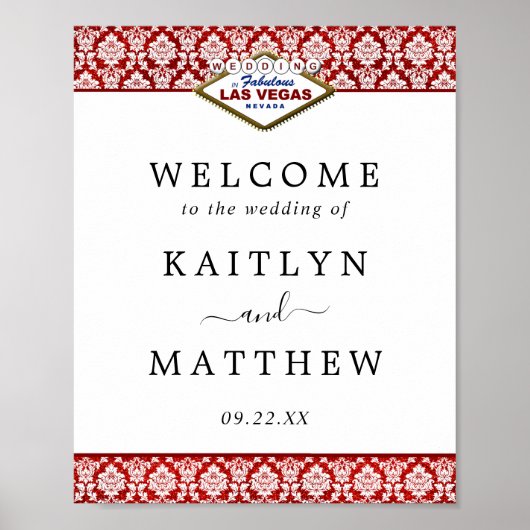 Het Collectie Glitter Damask Las Vegas Wedding Poster (Voorkant)