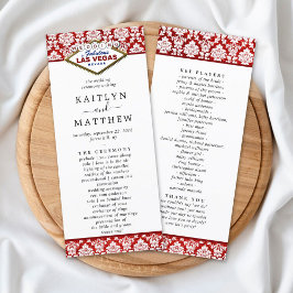 Het Collectie Glitter Damask Las Vegas Wedding Programmakaart
