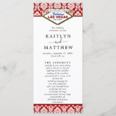 Het Collectie Glitter Damask Las Vegas Wedding Programmakaart (Voorkant)
