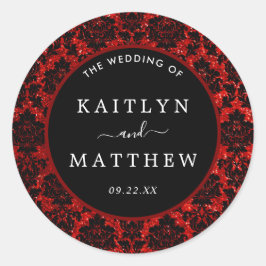 Het Collectie Glitter Damask Las Vegas Wedding Ronde Sticker