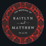 Het Collectie Glitter Damask Las Vegas Wedding Ronde Sticker<br><div class="desc">Geniet in stijl met deze stijlvolle en zeer trendy trouwstickers. Dit ontwerp is gemakkelijk te personaliseren met uw speciale gebeurtenisformulering en uw gasten zullen enthousiast zijn wanneer zij deze geweldige stickers ontvangen.</div>