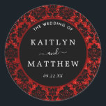 Het Collectie Glitter Damask Las Vegas Wedding Ronde Sticker<br><div class="desc">Geniet in stijl met deze stijlvolle en zeer trendy trouwstickers. Dit ontwerp is gemakkelijk te personaliseren met uw speciale gebeurtenisformulering en uw gasten zullen enthousiast zijn wanneer zij deze geweldige stickers ontvangen.</div>