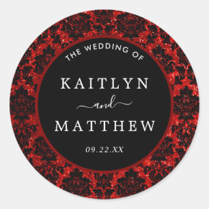 Het Collectie Glitter Damask Las Vegas Wedding Ronde Sticker