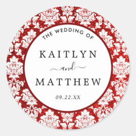 Het Collectie Glitter Damask Las Vegas Wedding Ronde Sticker