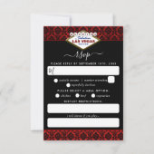 Het Collectie Glitter Damask Las Vegas Wedding RSVP Kaartje (Voorkant)
