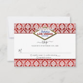 Het Collectie Glitter Damask Las Vegas Wedding RSVP Kaartje (Voorkant)