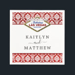 Het Collectie Glitter Damask Las Vegas Wedding Servet<br><div class="desc">Viel in stijl met deze moderne en trendy trouwluiers. Pas het ontwerp eenvoudig aan om deze servetten volledig uniek te maken voor uw speciale dag.</div>