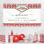 Het Collectie Glitter Damask Las Vegas Wedding Spandoek<br><div class="desc">Geniet in stijl met deze stijlvolle en zeer trendy trouwwelkomstbanner. Dit ontwerp is gemakkelijk te personaliseren met uw speciale gebeurtenisformulering en uw gasten zullen enthousiast zijn wanneer zij deze geweldige banner zien.</div>