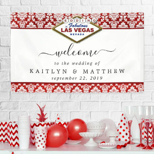 Het Collectie Glitter Damask Las Vegas Wedding Spandoek