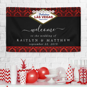 Het Collectie Glitter Damask Las Vegas Wedding Spandoek
