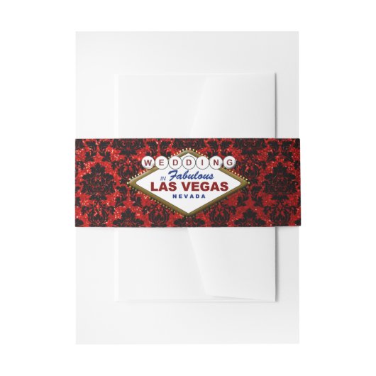 Het Collectie Glitter Damask Las Vegas Wedding Uitnodigingen Wikkel (Voorkant Voorbeeld)